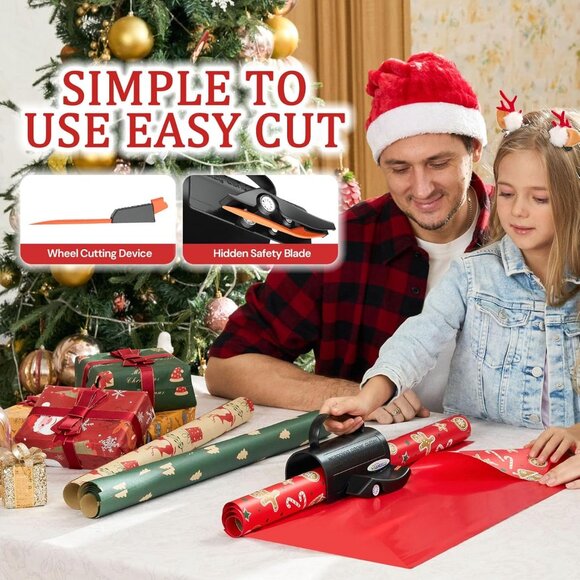 Wrapping Paper Cutter, Gift Wrap Cutter with 3 Replaceable Blades - Picture 3 of 4